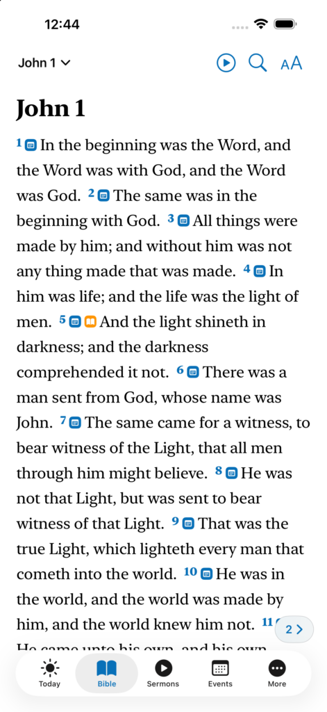 Bible in the KBC Connect app